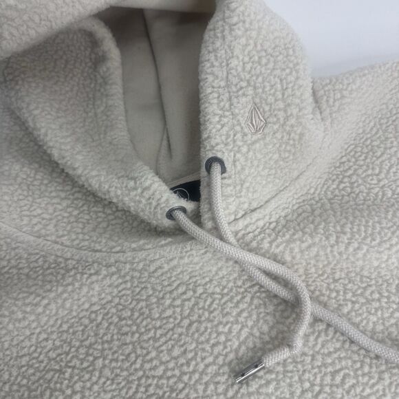 Vintage Y2K Volcom Sherpa Hoodie Pullover Pockets Sz L Loose Fit Skateboarding - Picture 10 of 11